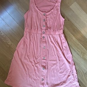 Coral button dress